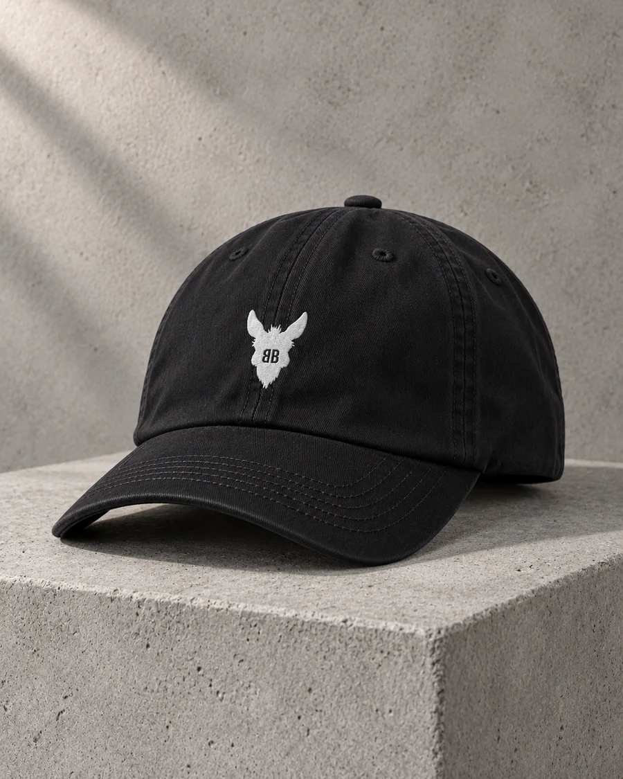 Gorra negra con emblema bb, referencia 2